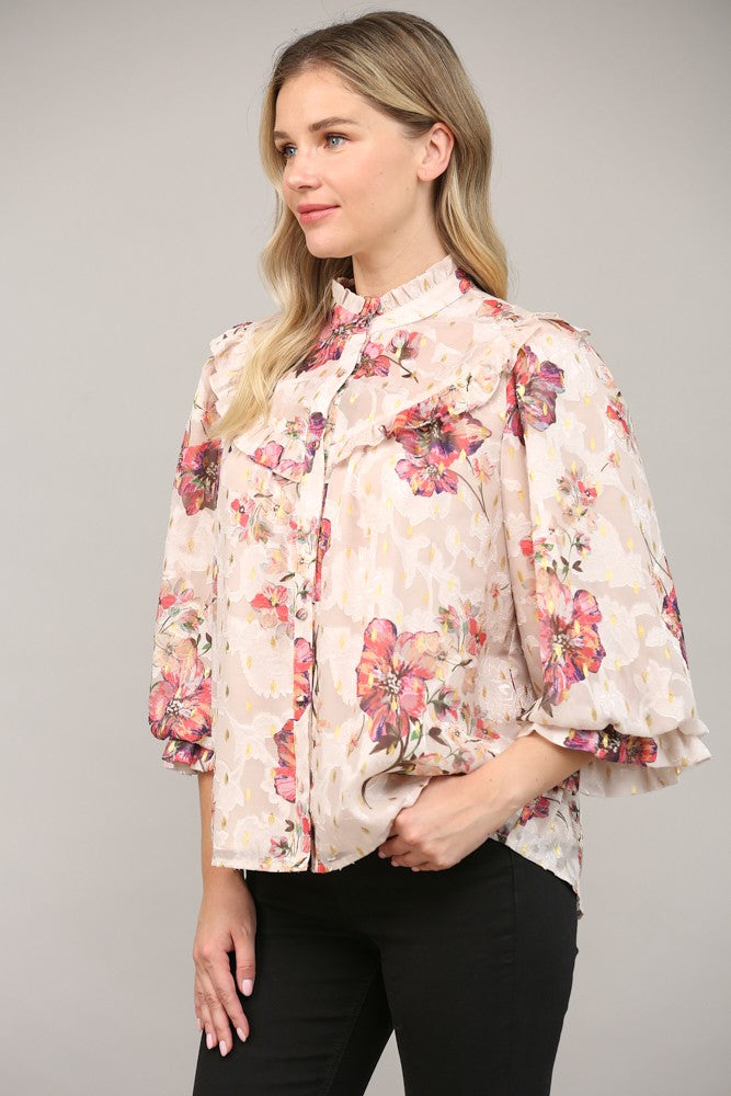 Floral Lurex Top