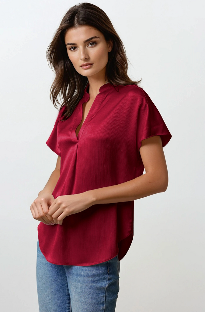 Crinkle Satin Top