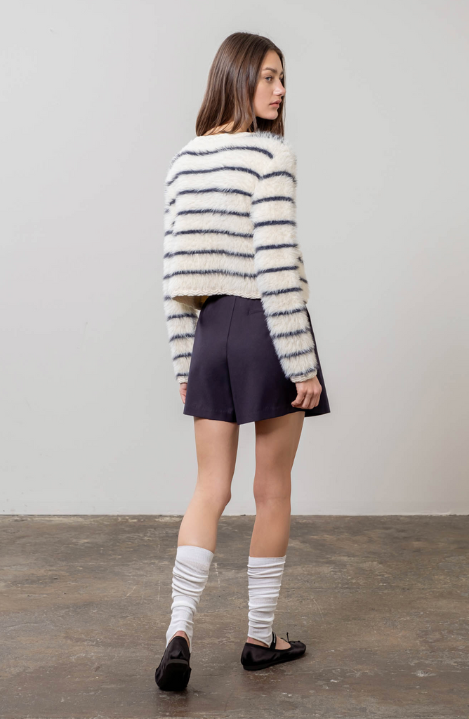 Fuzzy Stripe Cardi