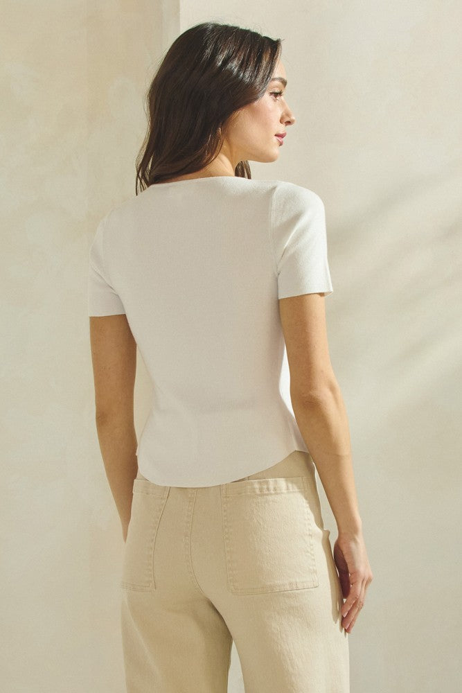 Ruched Button Top