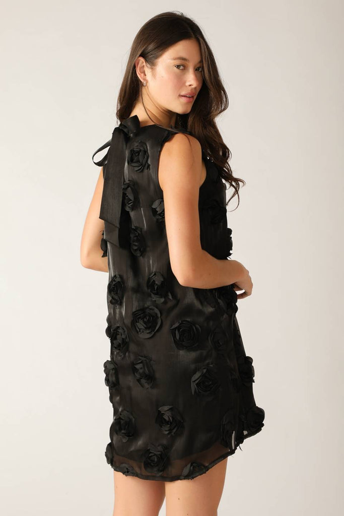 Blk Rosette Dress