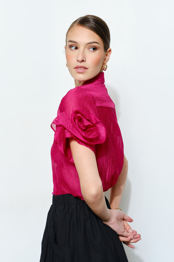 Rose Organza Top