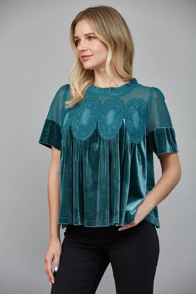 Bibb Vel Top Teal