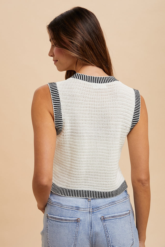 Contrast Knit Vest