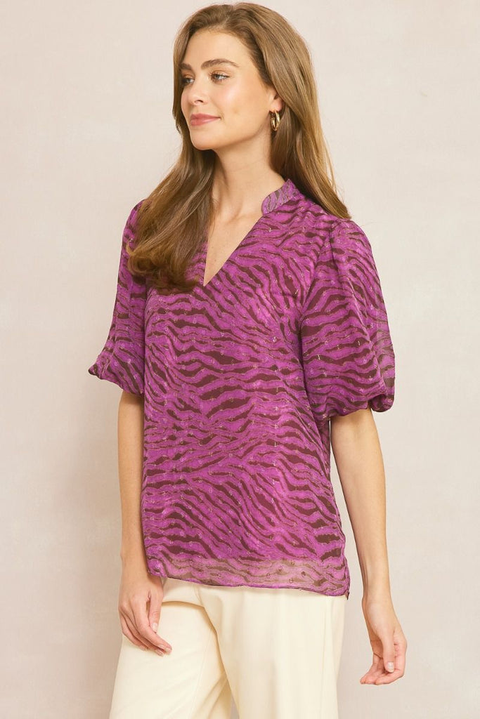 Orchid Stripe Top