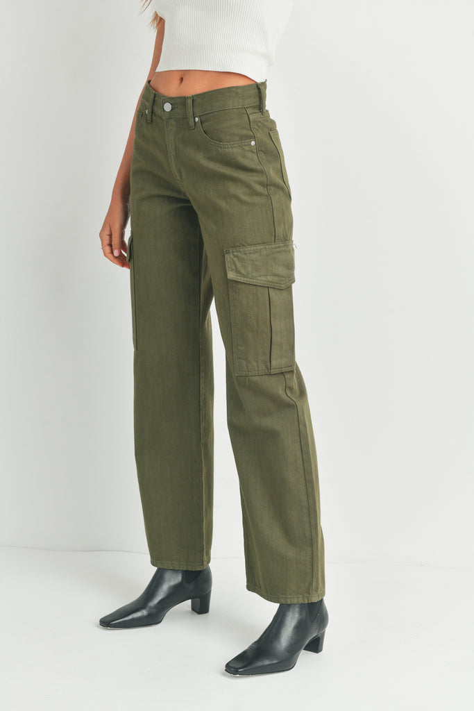 Olive Cargo Jeans